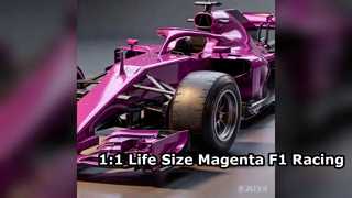Logo-Free 1:1 Life Size Magenta F1 Fiberglass Racing Car Model