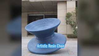 كرسي الراتنج الأبيض النحتي مقاعد الفن الحديث