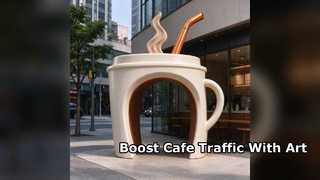 Custom Fiberglass Coffee Art Sculptures for Commercial Spaces