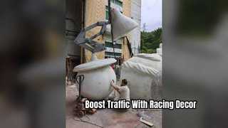 Full Size Racing Car Fiberglass Model for Commercial Spaces