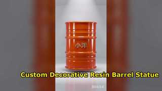 Custom Logo Resin Barrel Sculpture Ornament | Commercial Decor Statue for Mall, Exhibition Hall 