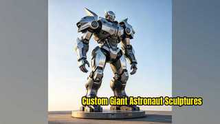 Custom Giant Stainless Steel Astronaut Sculpture Art