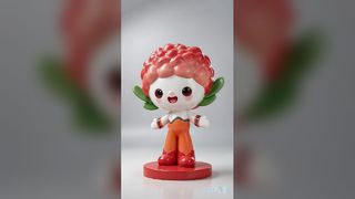 Handmade Fiberglass Lychee IP Character Statue Custom Commercial Display Sculpture