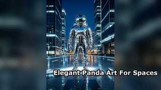 Modern Panda Sculpture for Commercial Spaces and Decor