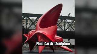 Modern Car Sculpture Dynamic Fluid Lines Art