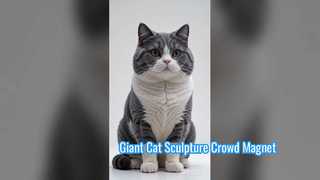 Giant Realistic Cat Sculpture | Perfect Photo Spot for Malls & Parks