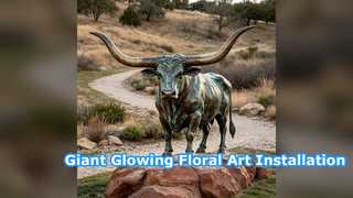 Giant Illuminated Floral Vase Sculpture for City Decor