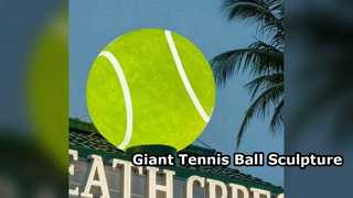 Giant Tennis Ball Sculpture Outdoor Sports Decor