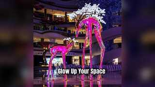 Glowing Geometric Deer Sculpture for Modern Decor