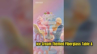 Cute Ice Cream Cone Fiberglass Furniture for Ice Cream Shop & Mall Decoration