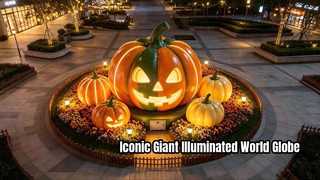 Giant Illuminated World Globe Sculpture for City Plazas