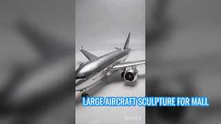 Oversized Custom Metal Aircraft Sculpture Model with Waterproof Durable Structure 