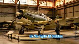 Life Size Stainless Steel Fighter Jet Sculpture Art