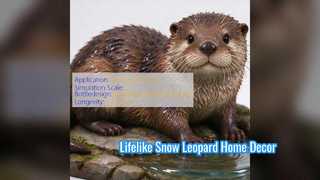 Lifelike Snow Leopard Sculpture Handcrafted Resin Decor