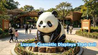 Luxury Cosmetic Display Sculptures for Retail Store Windows