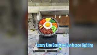 Premium Stainless Steel Lion Sculpture Landscape Light