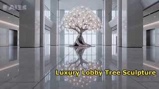 Custom Mirror Stainless Steel Twisted Tree Sculpture for Lobby Decoration