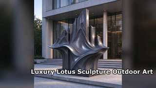 Large Cream Lotus Sculpture for Luxury Outdoor Landscapes