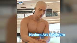Modern Bald Man Sculpture