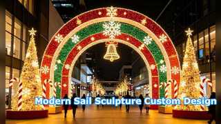 Modern Stainless Steel Sail Sculpture for Urban Landscapes