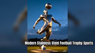 Stainless Steel Football Trophy Sports Sculpture