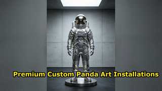 Modern Panda Sculpture Custom Art for Commercial Spaces