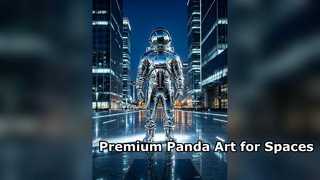 Modern Panda Sculpture for Commercial Spaces and Landscapes