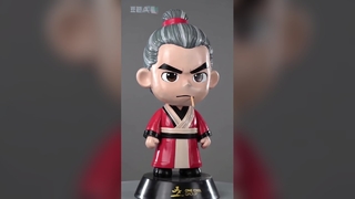 Life Size Q Version Ancient Warrior Resin Sculpture 