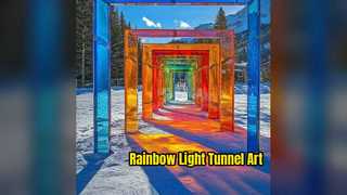 Couloir lumineux d'installation de tunnel d'art arc-en-ciel