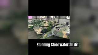 Stainless Steel Waterfall Sculpture Outdoor Art