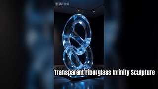 LED Illuminated Fiberglass Abstract Sculpture for Commercial Landscape Decoration