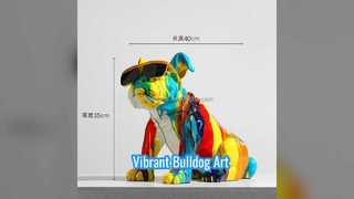 Vibrant Bulldog Sculpture Modern Decor