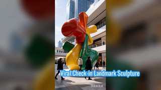 Large Colorful Abstract Fiberglass Sculpture | Outdoor Public Art Decoration