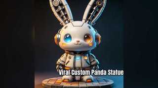 Décor commercial de statue de skate panda personnalisée